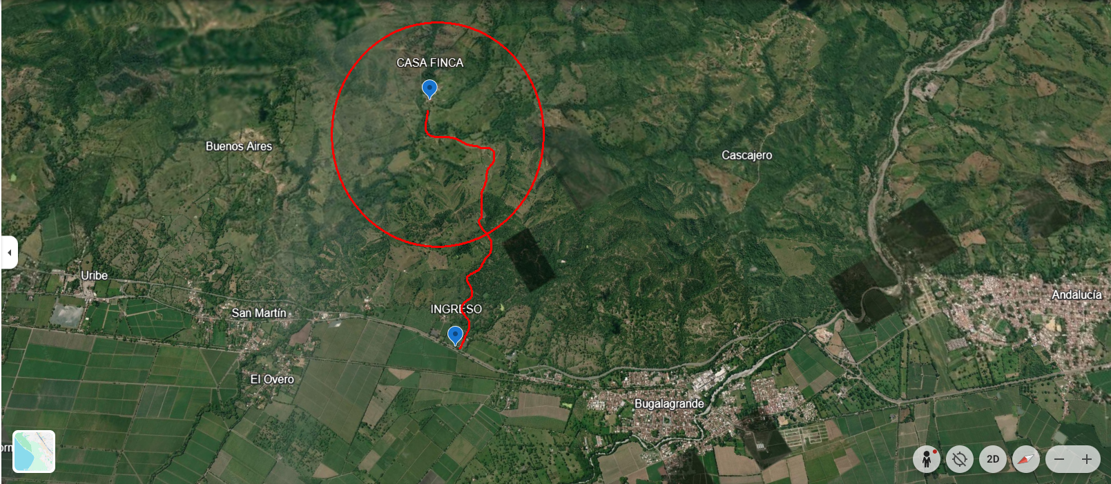 Mapa de localización de la finca - Detalle